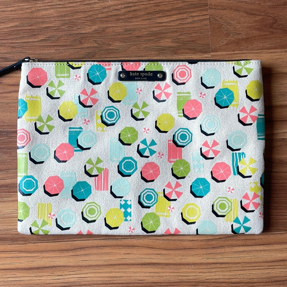Kate space canvas beach clutch